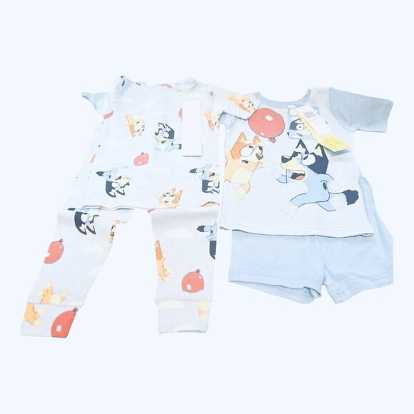 Bluey Crew Neck Short Sleeve 4-pc. Pajama Sets Size 3T Toddler Unisex - Picture 3 of 9